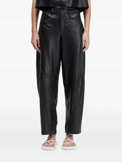 Osklen Cropped Leather Trousers In Black