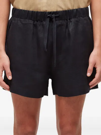 Osklen Drawstring-waist Linen Shorts In Black