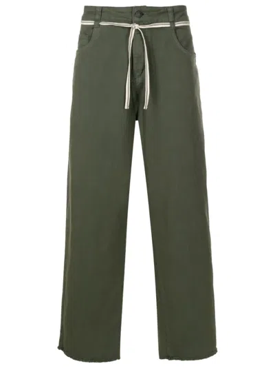 Osklen Drawstring-waistband Cropped Trousers In Grün