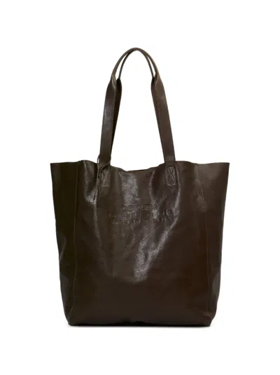 Osklen Embossed Leather Tote Bag In Brown