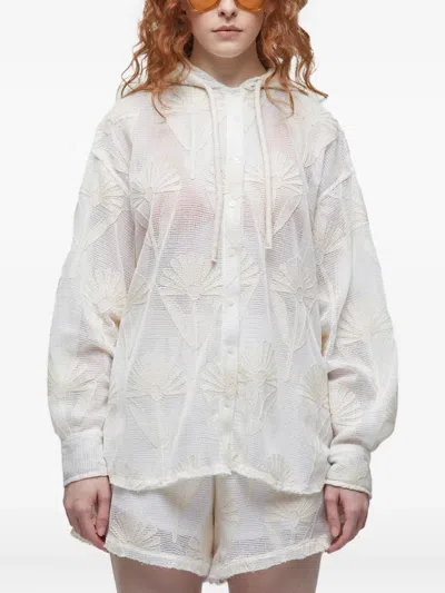 Osklen Embroidered Hooded Shirt In Transparent