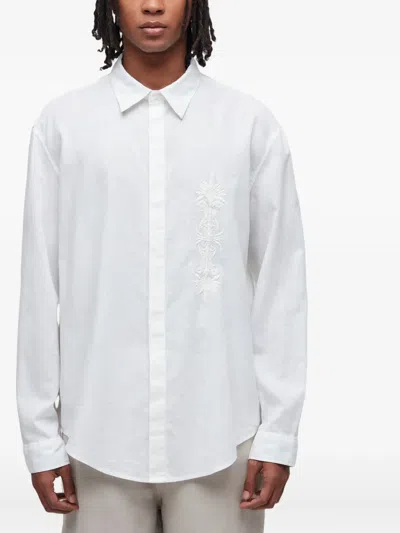 Osklen Embroidered Linen Shirt In White