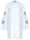 Osklen Embroidered Long-sleeve Short Dress In White