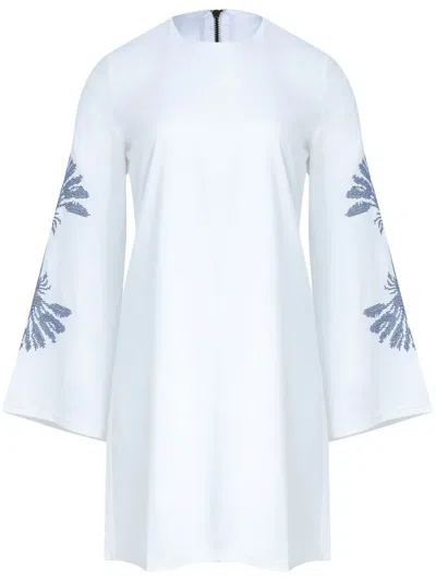 Osklen Embroidered Long-sleeve Short Dress In White