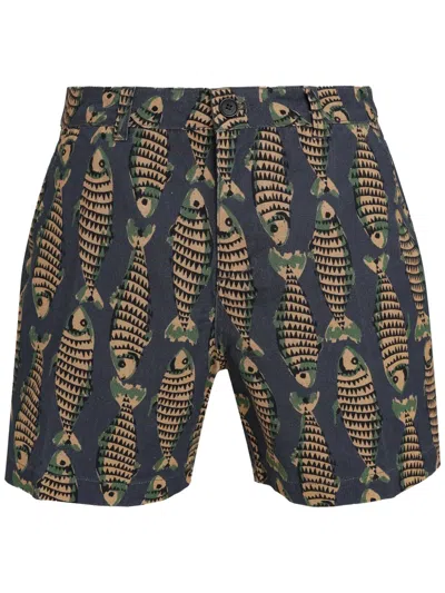 Osklen Fish-print Bermuda Shorts In Blue