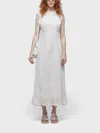 Osklen Floral-embroidered Midi Dress In White