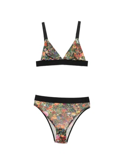 Osklen Floral-print Triangle Lingerie Set In Multi