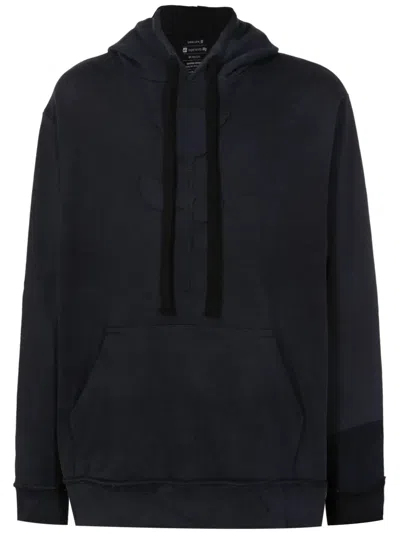 Osklen Flower-patch Cotton Hoodie In Black