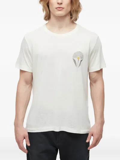 Osklen Flower-print Linen T-shirt In Neutral