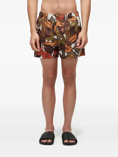 Osklen Garden Party Swim Shorts In Brown