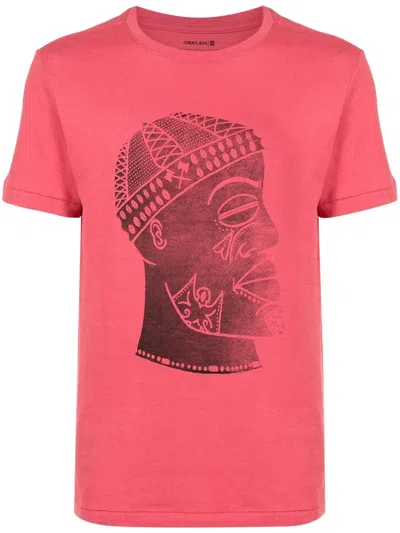 Osklen Graphic-print Cotton-hemp T-shirt In Red