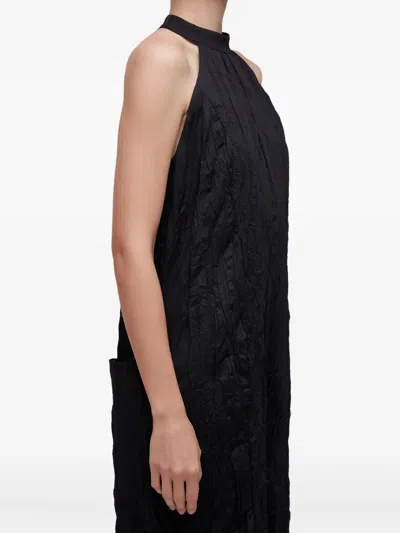 Osklen Halter-neck Wrinkled Jumpsuit In Black
