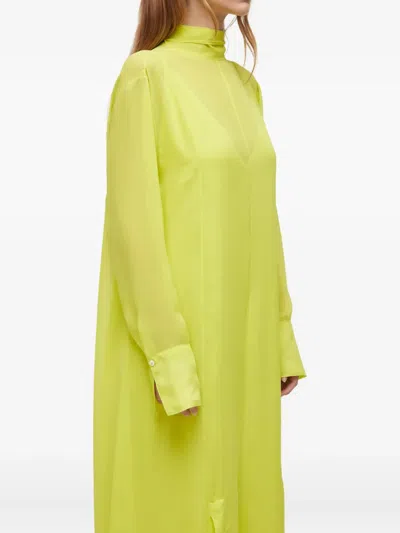Osklen High-neck Long Dress In Yellow