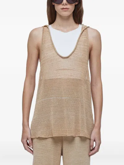 Osklen Hooded Knitted Top In Nude