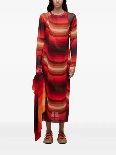 Osklen Ipanema Long-sleeves Dress In Red