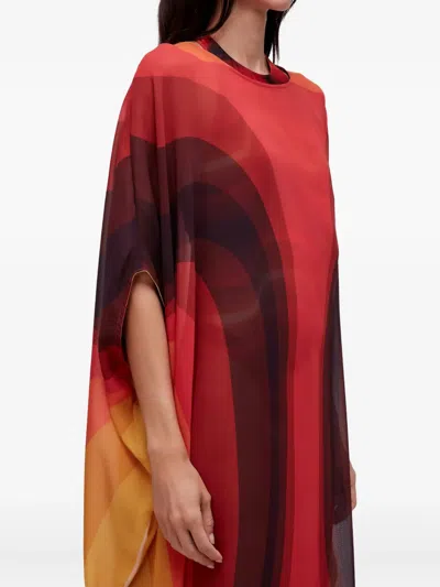 Osklen Ipanema Print Maxi Dress In Red