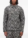 Osklen Jacquard Floral-pattern Shirt Jacket In Gray