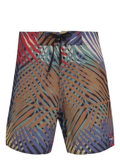 Osklen Leaf-print Swim Shorts In Brown