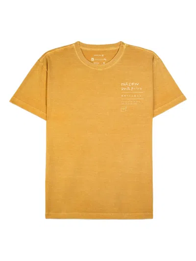 Osklen Lettering-detail Crew-neck T-shirt In Yellow