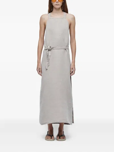 Osklen Linen-blend Dress In Gray