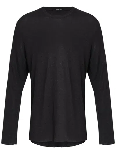 Osklen Linen Long-sleeve T-shirt In Black