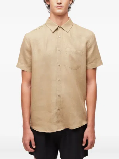 Osklen Linen Short-sleeve Shirt In Nude