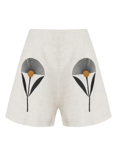 Osklen Linen Shorts In Neutral