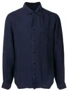 Osklen Long-sleeve Linen Shirt In Blue