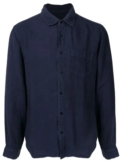 Osklen Long-sleeve Linen Shirt In Blue