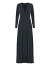 Osklen Long-sleeve Plunge-neck Dress In Black