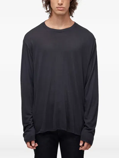 Osklen Long-sleeved Linen T-shirt In Gray