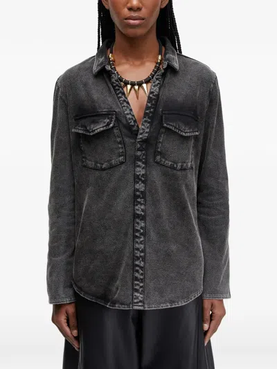 Osklen Marbled Pocket Shirt In Gray