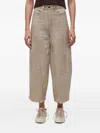 Osklen Metallic Frayed-hem Cropped Trousers In Brown