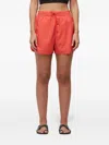 Osklen Micro-perforated Drawstring Shorts In Orange
