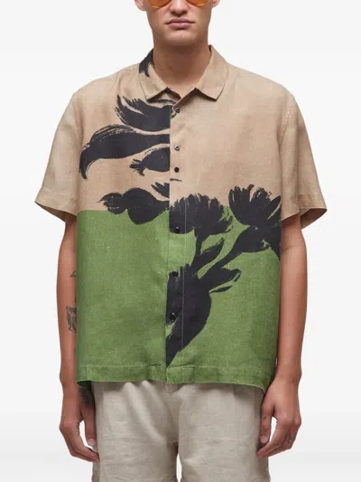 Osklen Nipo Floral-print Linen Shirt In Multi