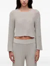 Osklen Open-knit Bell-sleeve Top In Silver