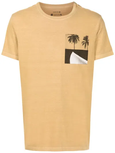 Osklen Palm-tree Print T-shirt In Yellow