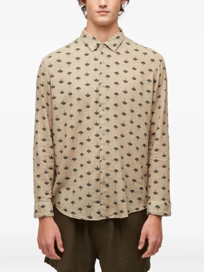 Osklen Palmeira-print Shirt In Brown