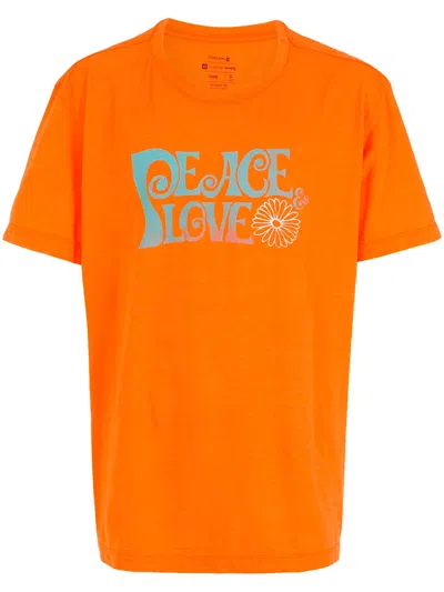 Osklen Peace Love Print T-shirt In Orange