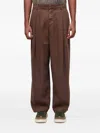 Osklen Pleated-details Trousers In Brown