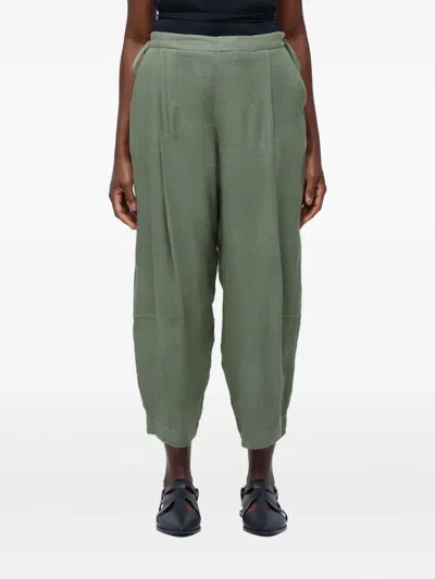 Osklen Pleated Drawstring Trousers In Green