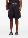Osklen Pleated Linen Shorts In Black