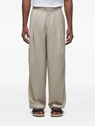 Osklen Pleated Linen Trousers In White