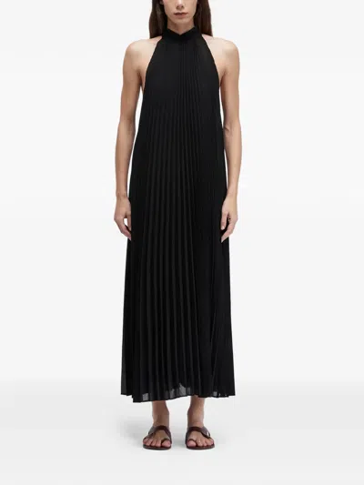Osklen Pleated Midi Dress In Black