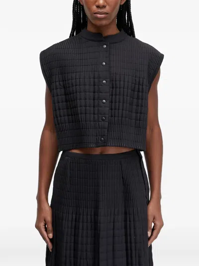 Osklen Pleated Quilted Waistcoat In Black