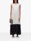 Osklen Pleated Sleeveless Two-tone Jumpsuit In White