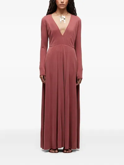 Osklen Plunged-neckline Maxi Dress In Red