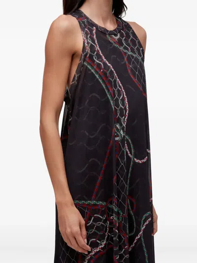 Osklen Printed Sleeveless Maxi Dress In Black
