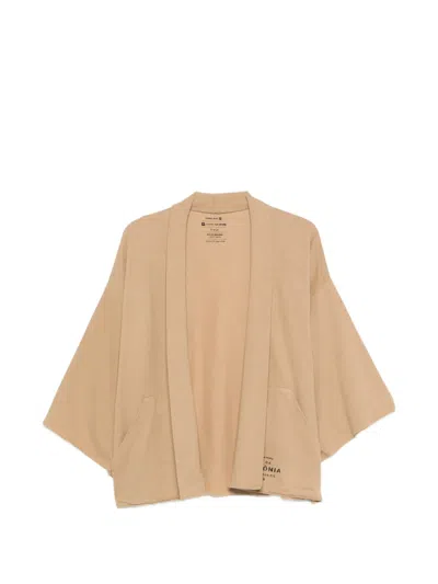 Osklen Raw-cut Kimono Coat In Neutral