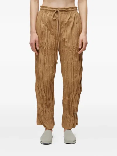 Osklen Reta Tricoline Drawstring Trousers In Gold